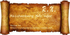 Reichenberg Nándor névjegykártya